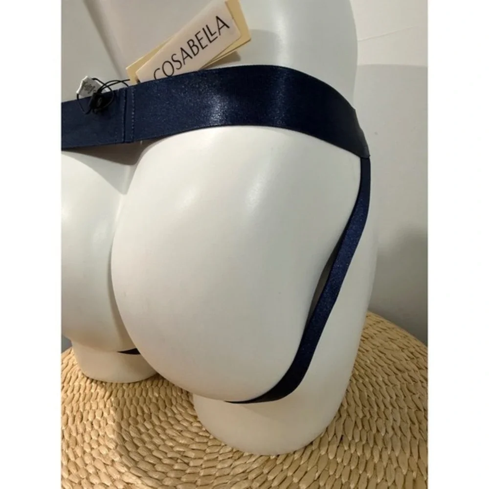 Cosabella Never Say Never Lace Jock Strap Navy Blue Men's size M NWT